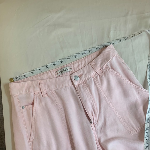 GUESS Women's Pink Tencel Cuffed Ankle Zip Leg Bowie Cargo Chino Pants Size 27 - Picture 6 of 10